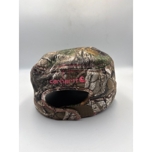 Carhartt Women's Camouflage Real Tree Pink Stitching Logo Trucker Hat - Picture 4 of 9